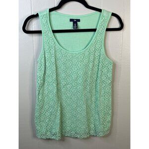 Mint Green Gap Lace Tank Top XS Cotton Modal
